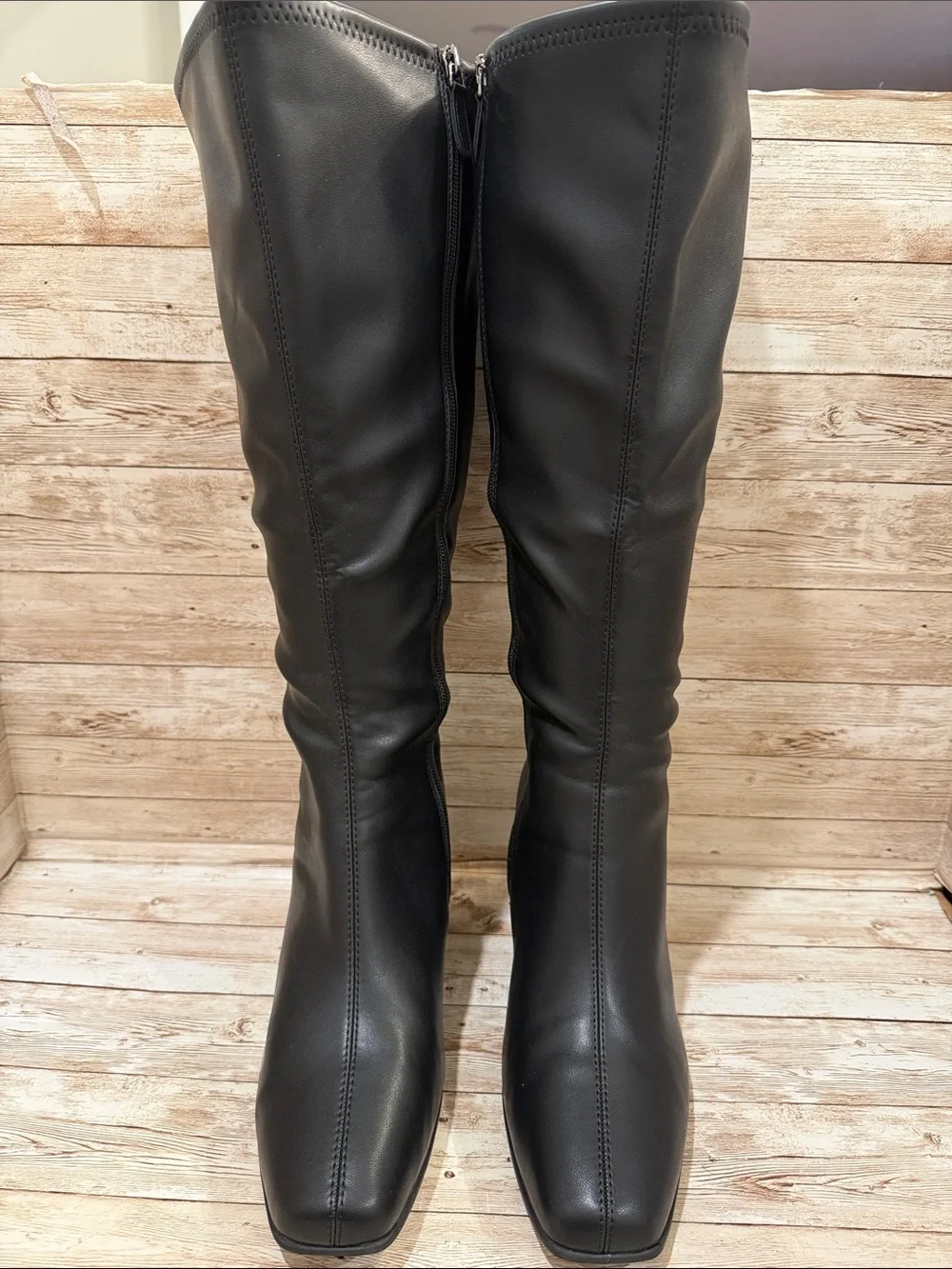 AEROSOLES Black Over-the-Knee Block Heel Boots 9WW NEW